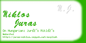 miklos juras business card